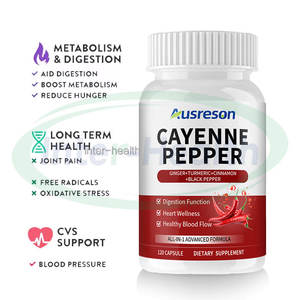 Ausreson Private Label Cayenne Peper Extract Capsules Hartgezondheidssupplement Halal Biologische Cayenne Peper Capsules - Product Image 3