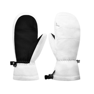 Ski <b>Gloves</b> White Fleece Lined Waterproof <b>Touchscreen</b> Compatible Downhill Skiing Outdoor Sports <b>Gloves</b> - Product Image 1