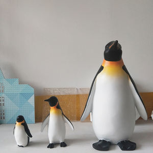 Fiberglas penguen heykel büyük bahçe parkı hayvan penguen süslemeleri mağaza kış dekoratif reçine penguen heykelleri - Product Image 4