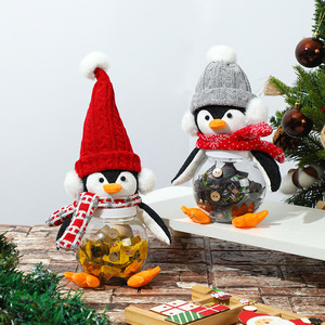 Nouvelles décorations <span class=keywords><strong>de</strong></span> Noël lumineuses <span class=keywords><strong>de</strong></span> haute qualité 2025 : Ornements pingouins et gnomes, poupées en tricot <span class=keywords><strong>avec</strong></span> bonnets <span class=keywords><strong>de</strong></span> Père Noël, couronnes <span class=keywords><strong>de</strong></span> pingouins - Product Image 4