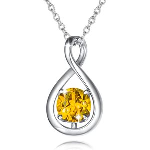 Infinity Pendant <b>Necklace</b> Sterling Silver Topaz Birthstone For Women Anniversary Birthday Gift - Product Image 1