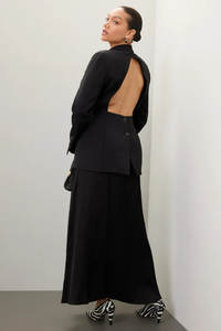 Oem personalizzato piccola giacca da lavoro con intaglio con risvolto a un bottone a maniche lunghe senza schienale giacca da <span class=keywords><strong>donna</strong></span> su misura Sexy - Product Image 4