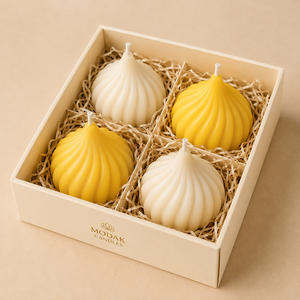 Premium Modak Shape Decorative <b>Candles</b> Pack of 4 Handmade Wax <b>Candles</b> for Home Decor Festival Celebration <b>Gift</b> Display - Product Image 5
