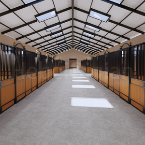 هيكل فولاذية عالية الجودة إطار معدني خيزران كشك الحصان معدات الفروسية مستقرة الحظائر الحصان مستقرة - Product Image 6