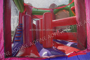 Château de cavalier gonflable écologique 5 en 1 avec toboggan basket-ball parcours d'obstacles maison de rebond commerciale 6m 6 personnes - Product Image 5