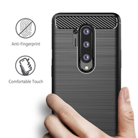 OnePlus 6 6T 7 7T 8 8T 9 9R 10 11R Pro Coque Arrière Robuste Bouclier Carbone Brossé Antichoc Vente en Gros One Plus Phone Case TPU09