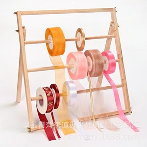 Expositor de madera de 5 niveles desmontable para cintas, para floristería, almacenamiento y embalaje. - Product Image 1