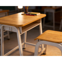Ensembles de bureaux et de chaises d'école modernes pour la salle de classe, table et siège réglables en hauteur, meubles d'école bon marché et durables