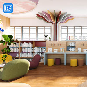 Уникальная школьная библиотека, деревянные полки, мебель, витрина, библиотека, дерево, дизайн интерьера, украшение библиотеки - Product Image 2