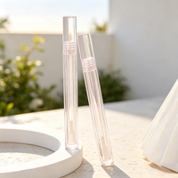 Tube de brillant à lèvres transparent vide de 4,5 ml, flacon long transparent pour huile à lèvres avec applicateur, emballage cosmétique personnalisé pour brillant à lèvres
