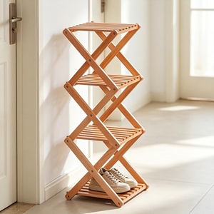 Étagère à chaussures pliable en <span class=keywords><strong>bois</strong></span> massif JB Creative et support à fleurs - Product Image 6