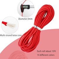 Cordons élastiques en nylon coloré de 3 mm, tressés, haute ténacité, revêtus, pour macramé, perles, bricolage, artisanat, couture