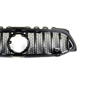 Calandre avant pour Mercedes-Benz Classe A W177 2019, plastique ABS noir, design sportif, compatible avec le pare-chocs - Product Image 2