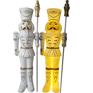 <span class=keywords><strong>Casse</strong></span>-<span class=keywords><strong>noisette</strong></span> géant de 1,80 m avec lumière LED, statue de Noël en fibre de verre avec lance, sculpture en résine pour décoration commerciale extérieure - Product Image 1