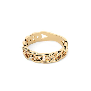 Anillo de Oro 10K con Diamantes Certificados IGI, Diseño Vintage con Eslabones Curvos y Engaste Pavé, para Novia o Unisex, Nueva Colección Verano 2026 - Product Image 2
