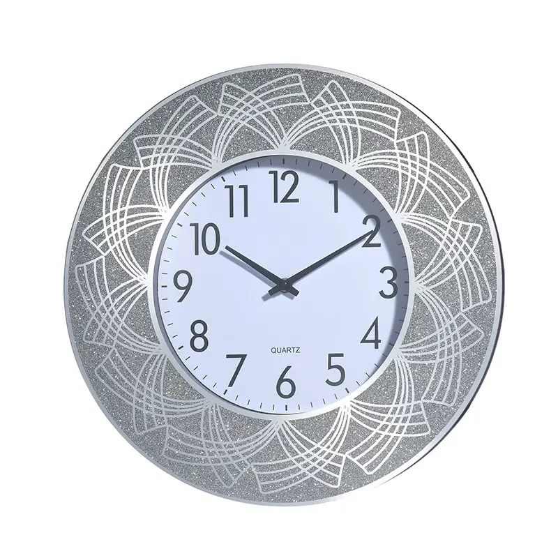 Nuovo orologio da parete in vetro argento cinese soggiorno casa moda moderna villa orologio atmosfera semplice orologio da parete