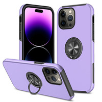 Coque de téléphone hybride antichoc en PC et TPU souple avec support anneau métallique rotatif à 360° pour iPhone 15 14 13 16 17 Pro Pro Max