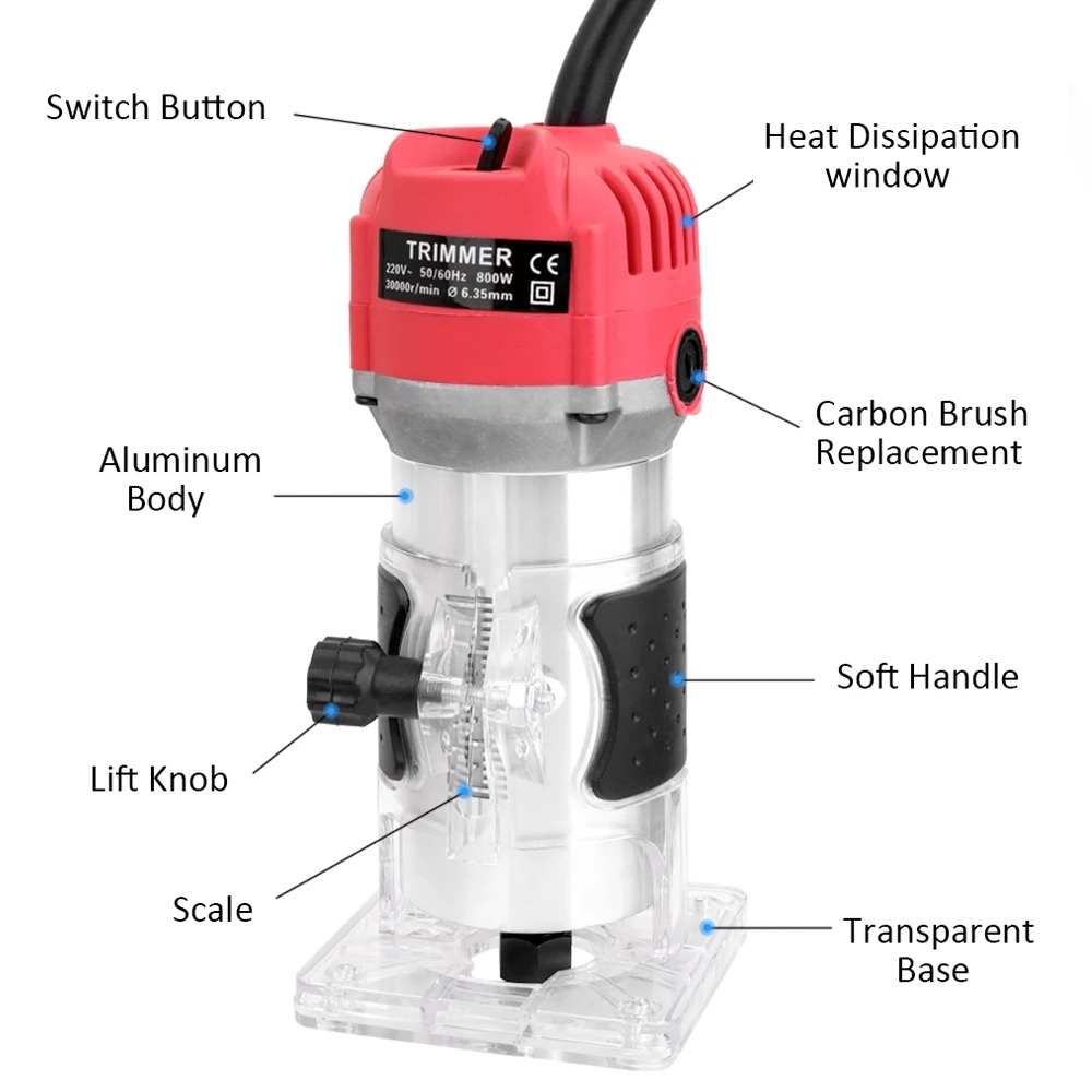2021 Best Selling Wholesalers Chinese Wood Trimmer Router Polish Carving Machine Hand Electric Trimmer Woodworking Power Tools
