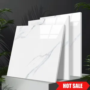 Factory Price 60x60 White Pisos Porcelanato Glossy Full-body Glazed Porcelain Ceramic Bathroom Tiles For Floor