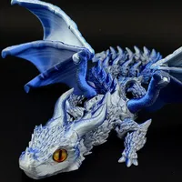 Statue de dragon réaliste en 3D, figurine articulée rotative et adaptée aux enfants, animaux imprimés pour la décoration de paysage.