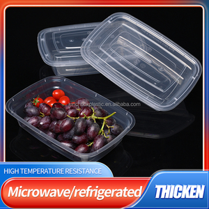 Monouso eco-friendly trasparente in plastica rettangolare Bento Lunch Box con coperchi a microonde contenitore per alimenti caldi per imballaggi alimentari - Product Image 6