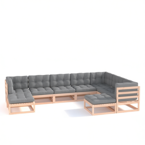 Set Lounge da Giardino Modulare in Legno di Pino Massiccio Naturale, Arredamento da Esterno con Capacità 10+ Posti, Design Contemporaneo - Product Image 1