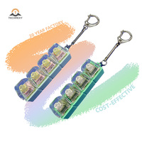 Porte-clés en alliage métallique léger et étanche, style anime, avec logo personnalisé, bouton de pression anti-stress, type fidget clicker, avec touches de clavier et interrupteurs anti-stress
