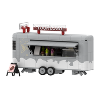Modelo de Bloques de Construcción Personalizado de Camión de Helados, OEM ODM, Carrito de Comida Móvil, Bloques de Construcción Personalizados, Modelo de Camión de Comida