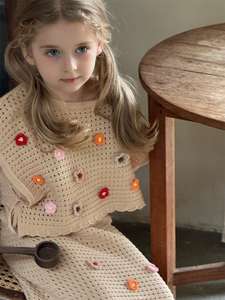 <span class=keywords><strong>Nouvelle</strong></span> <span class=keywords><strong>collection</strong></span> printemps-été, ensemble de vêtements décontractés pour filles coréennes, gilet sans manches, jupe, deux pièces, tricot ajouré pour enfants - Product Image 4