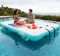 Plateforme flottante gonflable portable, tapis aquatique, ponton de baignade, radeau pour lac, piscine, plage, activités de loisirs aquatiques