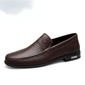 Chaussures décontractées pour hommes, nouvelles chaussures en cuir pour marié, respirantes, à lacets, bout rond, toutes saisons, en cuir de vache véritable - Product Image 1