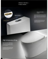 WC monobloc à poser au sol, à chasse d'eau siphonique allongée et double, en céramique, économiseur d'eau, pour hôtel et salle de bain domestique