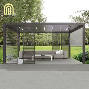 Alucasa Gazebo açık bahçe <span class=keywords><strong>Yard</strong></span> Pergola elektrikli Louvre çatı alüminyum uzaktan kumanda motorlu su geçirmez lüks Pavillon - Product Image 1