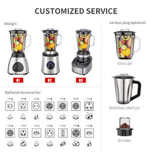 Mixeur à smoothie <span class=keywords><strong>Starlux</strong></span> de 1.5 litres Mixeur électrique portable en acier inoxydable à grande vitesse Licuadora Portatil - Product Image 3