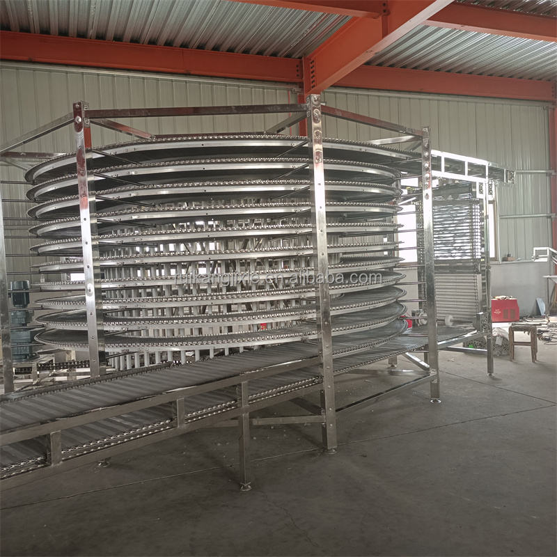 Rotating Freezer 200kg/h Continuous Quick-Freezing Spiral Freezer with Bearing for ...