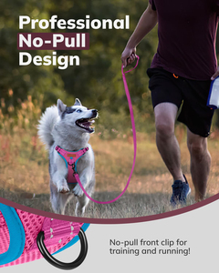 Hiphoppet No-Pull Clip Hond Harnas Met Handvat Reflecterende Verstelbare Gesp Zacht Gewatteerd Vest Hond Borst Harnas Riem Set - Product Image 5