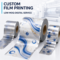 Service d'impression numérique personnalisée de films plastiques à faible MOQ pour rouleaux laminés en BOPP, VMPET, PE avec logo personnalisé