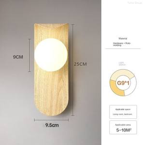 Nordic Simple <b>Modern</b> Wall Light Shadow <b>Lamp</b> LED <b>Bedside</b> Background Living Room Indoor Wood & Plastic Dimmable High CRI 90 - Product Image 3