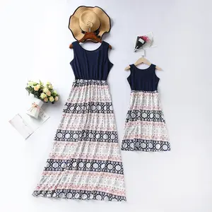 Best Factory Summer Mother And Daughter Matching Outfits Parent Child Matching Clothes Floral Suspenders Sister Dresses