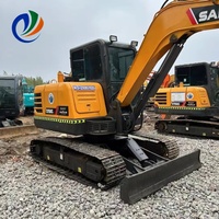 Mini-excavatrice d'occasion SANY SY60, moteur Isuzu, 6 tonnes, petite excavatrice d'occasion avec une capacité de godet de 0,22-0,3 m³