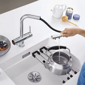 Sanipro thép không gỉ bồn rửa vòi 3 cách nóng lạnh uống nước lọc Mixer tap linh hoạt kéo ra khỏi máy lọc Vòi Nước Nhà Bếp