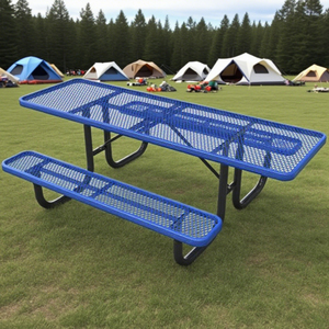 Tavolo da Picnic Moderno Quadrato 8 Piedi Personalizzato per Campeggi e Parchi, con Singolo Sbalzo, in Acciaio Zincato per Esterni - Product Image 3