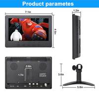 Monitor LCD TFT con retroiluminación LED a todo Color de 7 pulgadas para cámaras de coche, monitor de DVD para coche, Control remoto, pantalla HD de 1024*600