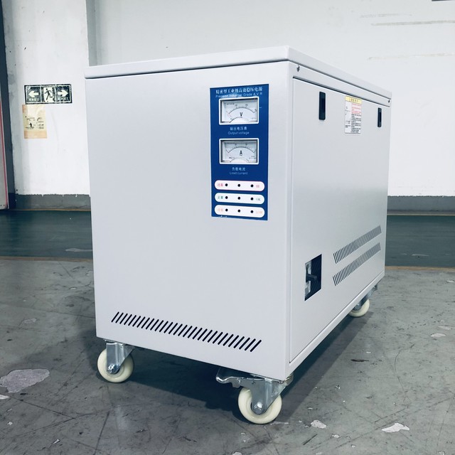High Efficiency 30KVA 380V Copper AC Precision Voltage Stabilizer Regulator Three Phase 50Hz AVR with LCD Display
