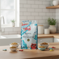 Sacs personnalisés à 8 soudures thermiques pour aliments pour chats avec impression gravure vibrante, en matériau CPP durable pour une fraîcheur optimale [En stock]