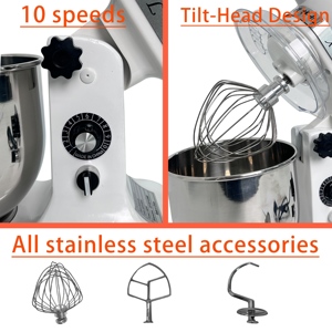 Popular Wholesale Commercial 7L Planetary Bakery <b>Flour</b> <b>Mill</b> Dough Cake Mixer Machine with 380W 10-Speed Dough Hook - Product Image 4