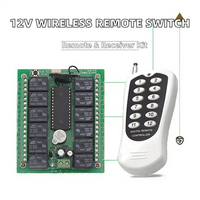 Interrupteur à distance sans fil RF 433Mhz, système 12 canaux, émetteur-récepteur 10A, plastique ABS, étanche, certifié CE, universel, 100m