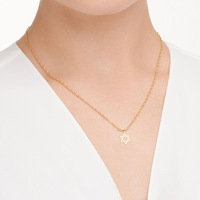 Collar de Cadena de Acero Inoxidable 18K Resistente al Deslustre y al Agua, Collar Minimalista con Estrella de David y Hexagrama de Acero Inoxidable
