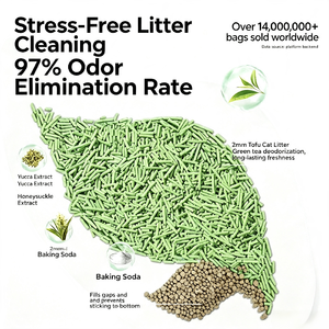 Litière pour chat en tofu écologique, haute absorption, 99,9 % sans poussière, agglomération rapide, biodégradable, fibres <span class=keywords><strong>de</strong></span> pois, 5 kg, pour plusieurs chats - Product Image 4