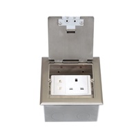 Boîtier de jonction de sol escamotable en acier inoxydable ZDK-120A avec 1 prise de courant EU/UK/US/Universelle et ports de données CAT6 RJ45 USB-C